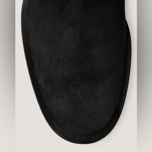 NEW STUART WEITZMAN 5050 KNEE-HIGH LUG BOOT in black suede - Picture 6 of 11